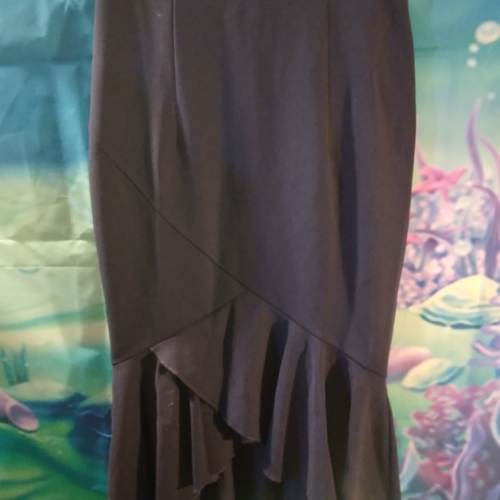 Navy blue mermaid knee length skirt